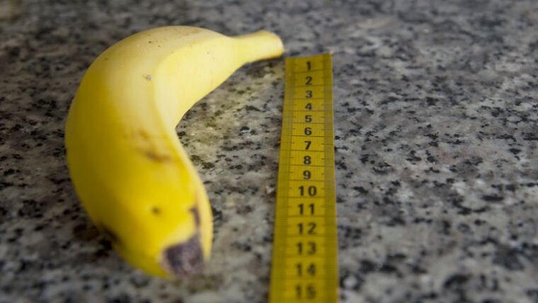 Penisvermessung nach Eichelvergrößerung am Beispiel einer Banane